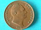 1831 XF King William IV Copper Half Penny Coin / KM 706 ( For Grade, Please See Photo ) ! - C. 1/2 Penny