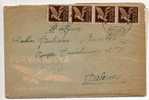 P.M. / 06.05.1945 - Luogotenenza - Posta Aerea Multipli Cent. 50 X 4 Puri - Affrancatura Difettosa - Poststempel