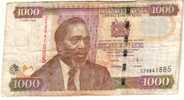 KENYA 1000 SHILLINGS PURPLE MAN FRONT ANIMAL ELEPHANT BACK DATED 1-4-2006  F+ LIKE P43 READ DESCRIPTION!! - Kenya