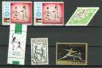 6  Timbres ESCRIME (lot N°11): Roumanie - Fujeira - Israel - Maroc - Ajman- JO - Fechten