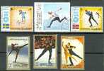 6  Timbres PATINAGE (lot N°04):  Fujeira - Ajman -  Jeux Olympiques - Eiskunstlauf