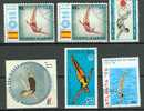 6  Timbres PLONGEON (lot N°04):  Fujeira - Afghanistan - Dominique - Bulgarie - Benin -  Jeux Olympiques - High Diving