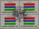UNO Flagge VII 1986 Gambia New York 502+ 4-Block + Kleinbogen O 16€ - Gambie (1965-...)