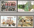 ESPAÑA 1986 - FIESTAS POPULARES - CARNAVAL DE CADIZ - ROCIO  MISTERIO ELCHE - Edifil 2840-43 - Yvert 2451-2453-2463-2472 - Carnival