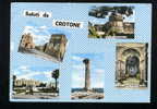 S471 CARTOLINA ILLUSTRATA CALABRIA SALUTI DA CROTONE VEDUTINE FG. V. - Crotone