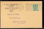 1937 POSTCARD FROM LIEGE CHAINEUX TO BRUSSELS WOLUWE LADY DE LIGNE - WITH BOX CANCELLATION   DOVER OSTEND - Altri & Non Classificati