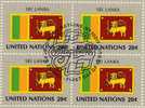 UNO Flaggen II Ceylon 1981 New York 374, 4-Block+ Kleinbogen O 6€ - Sobres