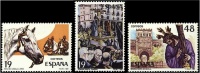 ESPAÑA 1987 - FIESTAS POPULARES ESPAÑOLAS - Edifil 2897-99 - Yvert 2512-2513-2516 - Pasen