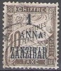 Zanzibar 1897 Michel Taxe 2 O Cote (2008) 13.00 Euro Chiffre Sur Bande Cachet Rond - Oblitérés