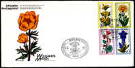 Berlin  Mi.N°510/13 Als FDC1975,Wohlfahrtausgabe: Alpenblumen: Gelber Enzian (Gentiana Lutea) + Arnika (Arnica Montana) - Storia Postale