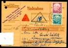 Bund Mi.N°188 + 181 Auf Nachnahme M. Anhängender  Zahlkarte Gestempelt Vom 31.8.56 Uelzen - Lettres & Documents