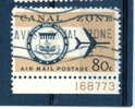 1965 80 Cent Canal Zone Air Mail Issue #C47 Plate Block Number - Kanaalzone