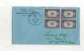 - ETATS UNIS FDC 1941/50 .  BLOC DE 4 5c SUR ENVELOPPE DE 1944 - 1941-1950