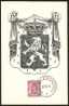 Carte Maximum BELGIQUE  N°Yvert 479 (Lion Héraldique)  Obl 28.10.45 - 1934-1951