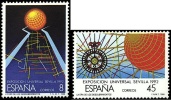 ESPAÑA 1988 - EXPOSICION UNIVERSAL DE SEVILLA EXPO´92 - Edifil 2939-40 - Yvert 2553-2554 - Astronomy