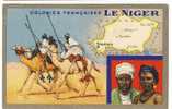 Carte Ancienne Illustrée Les Colonies Françaises - Le Niger - Publicité Lion Noir - Niger