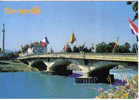 Carte Postale 74. Bonneville Entre Genève Et Mont-Blanc  Le Pont De L'Europe Et La Colonne Charles-Félix  Trés Beau Plan - Bonneville