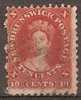 NEW BRUNSWICK - 1860 10c Queen Victoria. Perf Faults Left Side. Scott 9. Used - Used Stamps