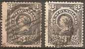 NEWFOUNDLAND - 1890 3c Queen Victoria (x2). Shades. Scott 60. Used - 1865-1902