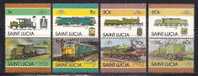 St. Lucia      Locomotive      Set    SC# 807-14 MNH** - St.Lucie (1979-...)