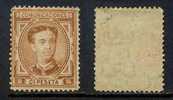 ESPAGNE / 1876 ALPHONSE XII # 163 -  5 C. Bistre * / COTE 11.00 EUROS - Unused Stamps