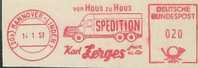 DEUTSCHE BUNDESPOST : 1957 : Red Postal Metermark On Fragment : TRANSPORT,CAMION,POIDS LOURD,TRUCK,SHIPPING, - Trucks