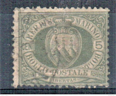 SAN MARINO 1892-94 CIFRA O STEMMI  SOP.TI 5 CENTESIMI  USATO - Autres & Non Classés