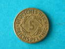 1925 F - 5 REICHSPFENNIG / KM 39 ( For Grade, Please See Photo ) ! - 5 Rentenpfennig & 5 Reichspfennig