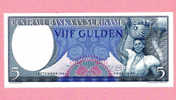 Billet De Banque Nota Banknote Bill 5 VIJF GULDEN CENTRALE BANK SURINAME 1963 - Surinam