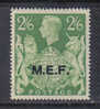 SS2000 - MEF , 2/6 Verde N. 14  ***  Gomma Stanca - Britse Bezetting MEF