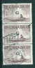 1953 10 Cent Inuk & Kayak Vertical Triple, G Overprint #O39 - Overprinted
