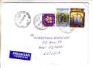 GOOD ROMANIA Postal Cover To ESTONIA 2009 - Good Stamped: Flower; Jesus; Bird - Lettres & Documents