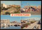 CPM  SAINT CYPRIEN PLAGE  Multi-vues  Voitures Cars Citroën Peugeot Renault Bateaux - Saint Cyprien