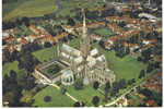 U.K., Salisbury, Cathedral, From The Air, Ca. 1975 - Salisbury