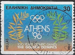 GREECE 1988 Olympic Games, Seoul - 30d - Modern Olympics Centenary Emblem FU - Used Stamps