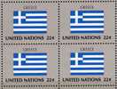 GREECE UN-Flaggen VIII 1987 New York 539+ 4-Block + Kleinbogen ** 16€ - Ongebruikt