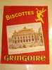 BUVARD / BISCOTTES GRINGOIRE PARIS OPERA  / 15 X 19CM  / TRES BEL ETAT - Biscottes