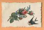 H178 Roses Et Pigeon-voyageur Avec Lettre, Collage, RELIEF. Cachet Vevey 1920 Vers Epesses, Pas De Nom D'éditeur - Altri & Non Classificati