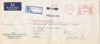 Carta Aerea Certificada LONDON 1968. Franqueo Mecanico. Reexpedite - Lettres & Documents
