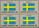 Schweden UN-Flaggen IV 1983 New York 437+ 4-Block + Kleinbogen ** 7€ - Unused Stamps