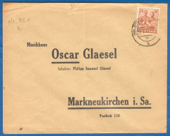 Deutschland; Alliierte Besetzung MiNr. 951; 1947; Geschäftsbrief Nach Markneukirchen I Sachsen - Storia Postale