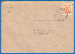 Deutschland; Alliierte Besetzung MiNr. 951; 1947; Geschäftsbrief Von Dampfsägewerk Schwadermühle über Cadolzburg Fürth - Lettres & Documents