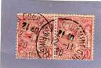 MONACO TIMBRE N° 23 OBLITERE PRINCE ALBERT 1ER 10C ROUGE PAIRE HORIZONTALE - Usados