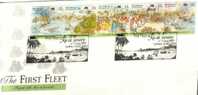 AUSTRALIA  FDC FIRST FLEET SE-TENANT 5 STAMPS SHIP RIO DE JANEIRO MARINE  DATED 06-08-1987 CTO SG? READ DESCRIPTION !! - Covers & Documents