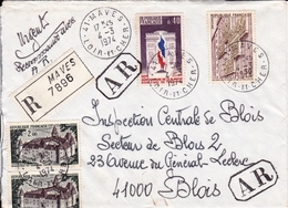 Recommandé Maves Loir Et Cher  Pour Blois Château De Bazoches Du Morvand Arc De Triomphe Musée Postal - Storia Postale