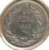 CHILE  1  PESO  WREATH  FRONT EAGLE EMBLEM  BACK 1895  SILVER VF  READ DESCRIPTION CAREFULLY !!! - Chili