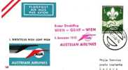 Direktflug WWIEN-GENF-WIEN 1.November 1962 Durch AUA , Mit Pfadfinder-Marke(CHF 10.00) - Premiers Vols