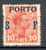 Denmark 1921 Mi. 8  10 Ø Militär Postmarke Military Postage Due With Overprint PORTO King König Christian X  MH - Port Dû (Taxe)