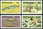 St Vincent : 1986 : (**) Yv 979-982 "Pêche En Eau Douce" (Cote Eur 5.49) - West Indies