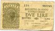 Biglietto Di Stato - DVE Lire - Otros & Sin Clasificación